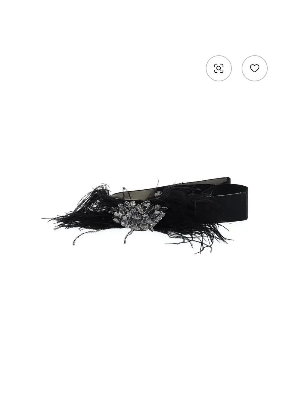White House Black Market Feather and Rhinestone Belt Size L